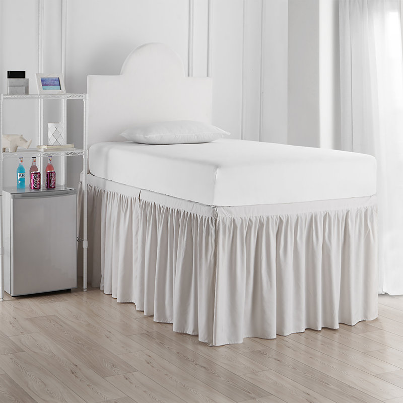 Ruffled Bed Skirt, Jet Stream, Twin XL