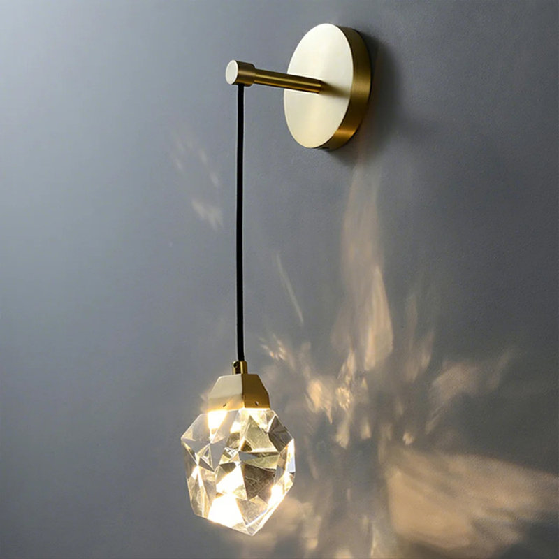 Luxury Style Multi-faceted Crystal Wall Sconce Light