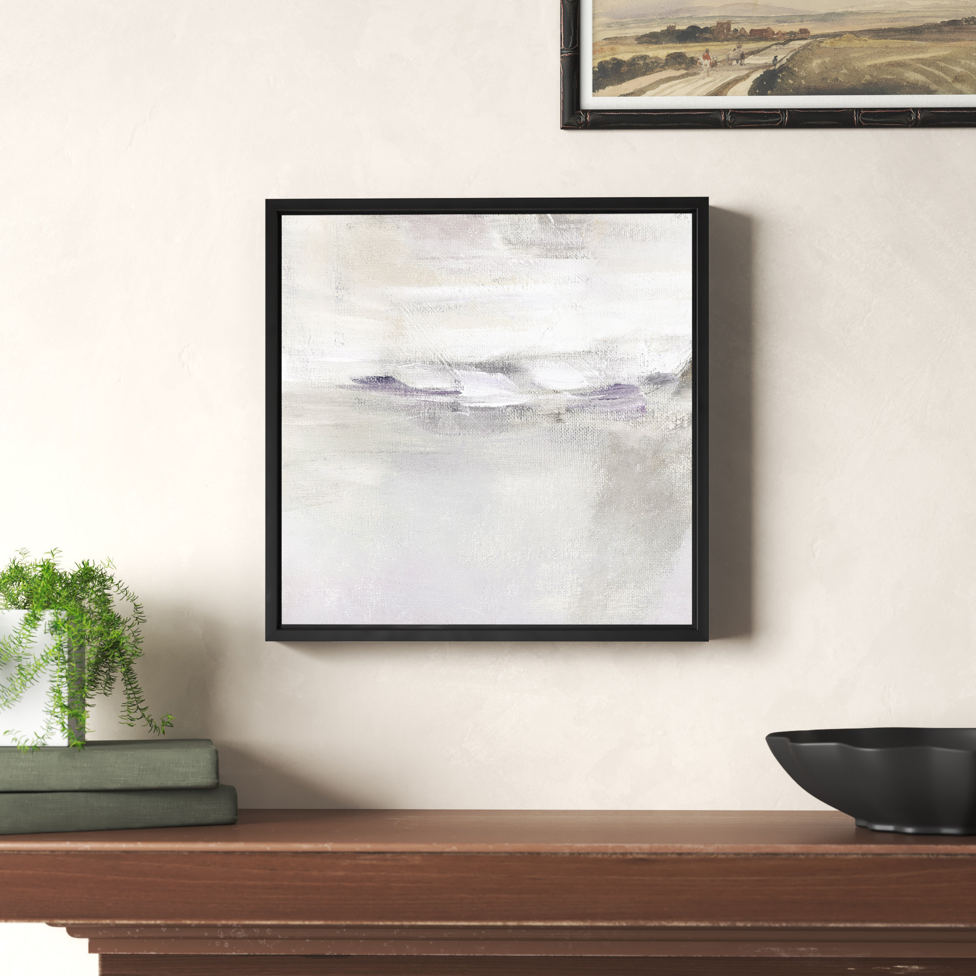 Lilac Horizon by Nan - Floater Frame Print on Canvas, Black Framed, 13.5" H x 13.5" W