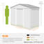 Aseya 7 x 4ft Metal Garden Shed Waterproof Galvanised with Vents Brown