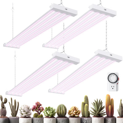 Barrina Tx-l63 3ft Led Grow Light, Full Spectrum, High Ppfd, Super Bright, Linkable, Hanging Fixture, Plant Stand With Grow Light For Indoor Seeding, 4 Packs
