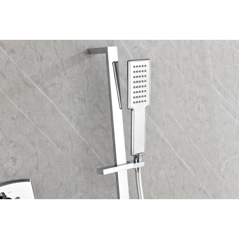 Système de douche avec finition de surface - Tête, douche à main, barre coulissante, bras, tuyau, garniture de soupape pour salle de bain luxueuse avec douche agréable