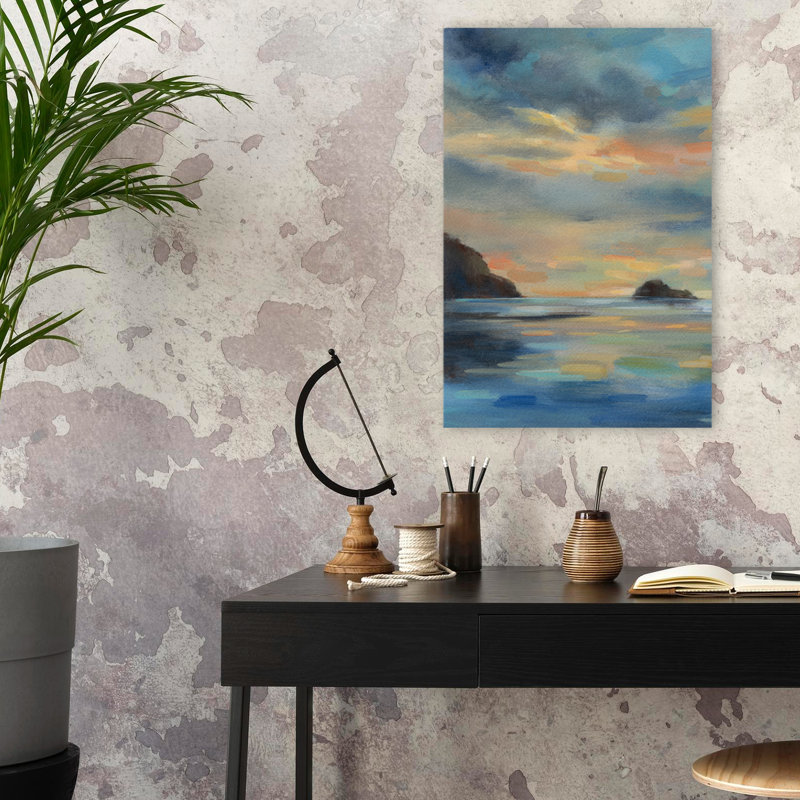 Pacific Sunset Crop - bleu turquoise et falaises, H 24 po x l 16 po