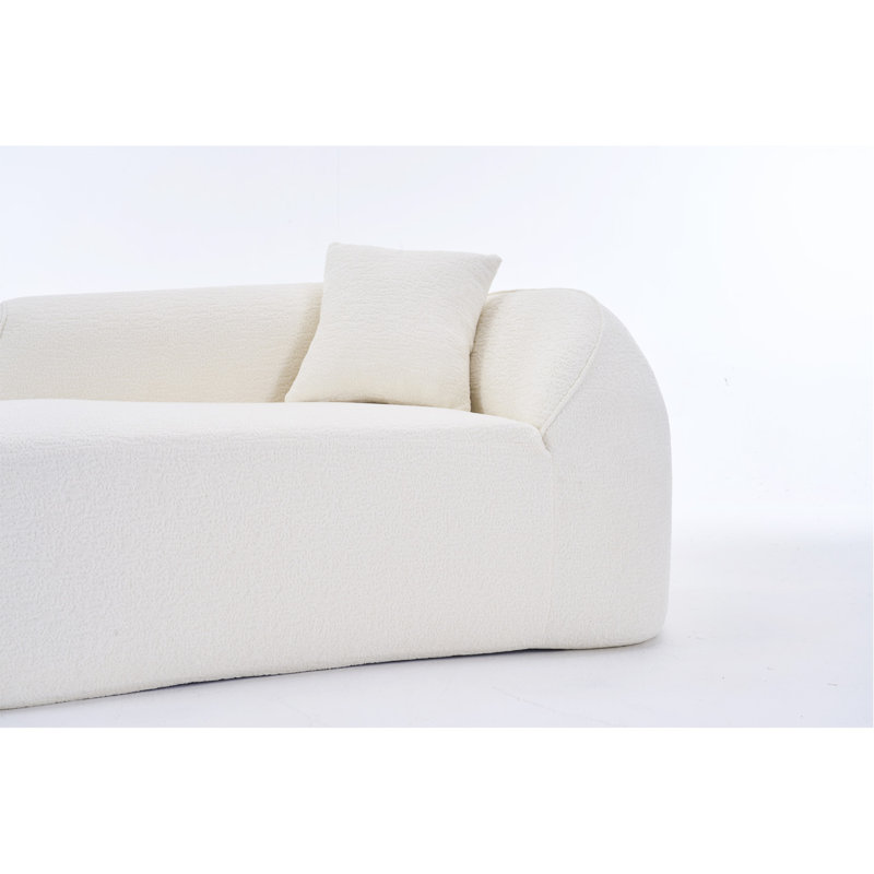 Chaise longue longue à compression Compression, Milk White Chenille