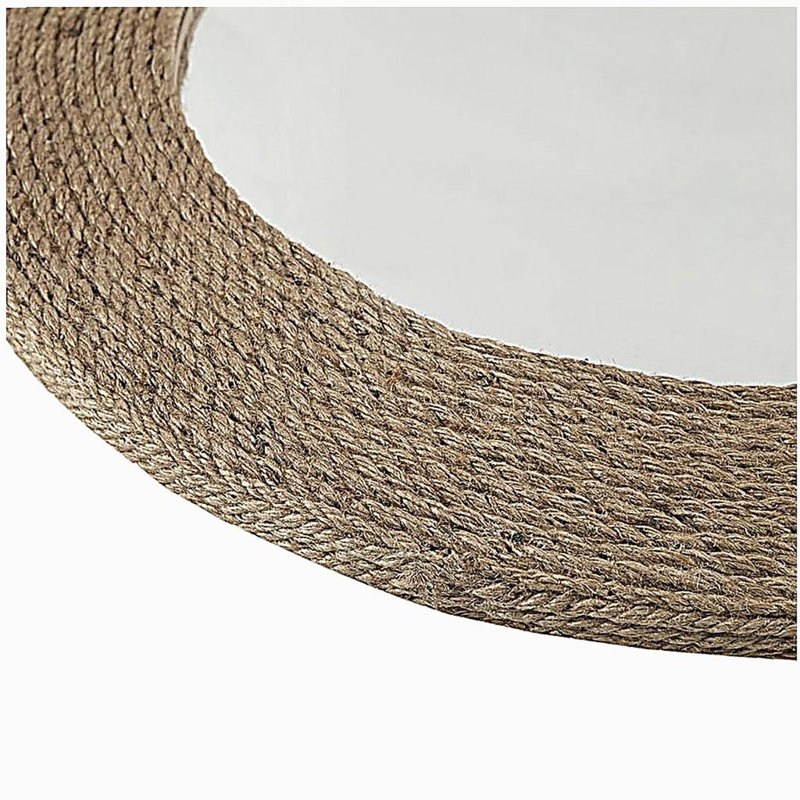 Miroir mural rond en corde de jute naturelle 26 po