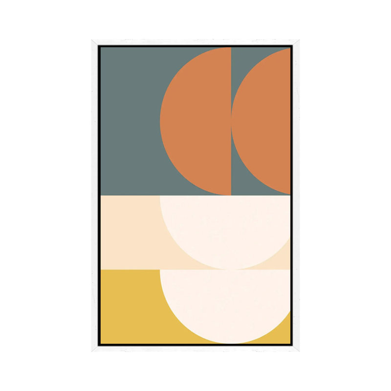 Abstract Geometric II - Print on Canvas, White Framed, 101.6 cm H x 66.04 cm W