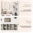 34" W Vanity Desk Set With Led Lighted Mirror & Power Outlet, Makeup Table Top with 3 Open Bookcases, 2 Drawers, Dresser Table for Bedroom, Checkroom-510542028