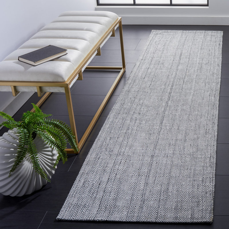 Tapis géométrique tissé à la main Denyse, Tapis de couloir 2 pi 3 po x 9 pi