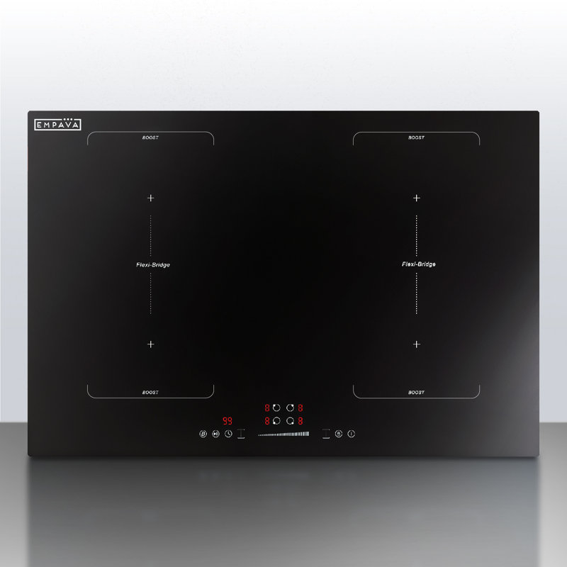 30 po Plaque de cuisson à induction intégrée à 4 brûleurs certifiée ETL, 2 éléments de pont de 3000 W, cuisinière électrique, 240 V en noir