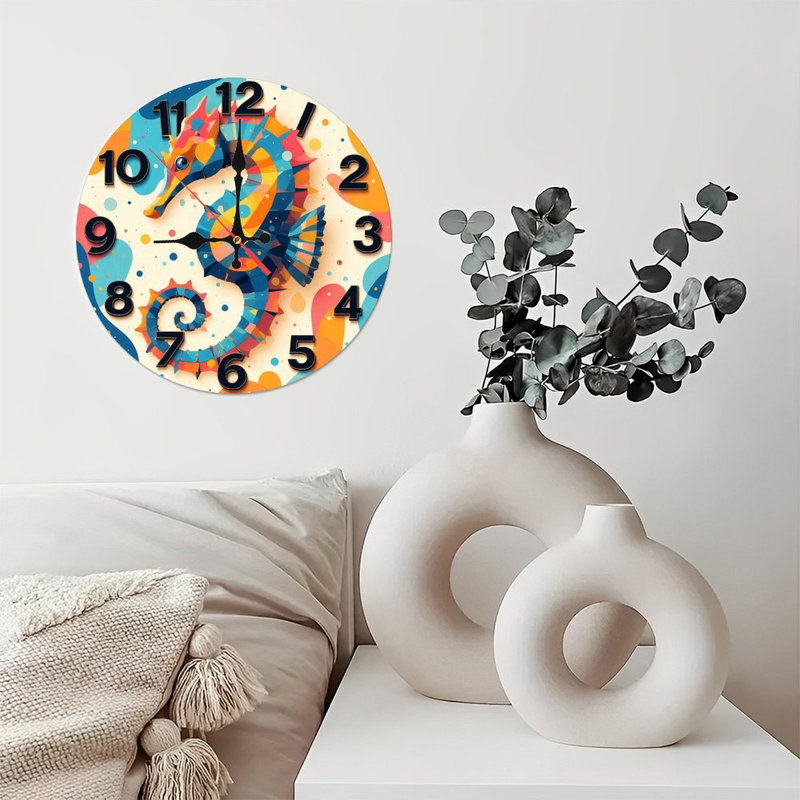 Horloge murale colorée artistique