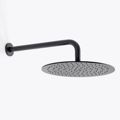 Metro Complete Round Shower Head - Wall Mount - 12" Brass/Brushed Nickel
