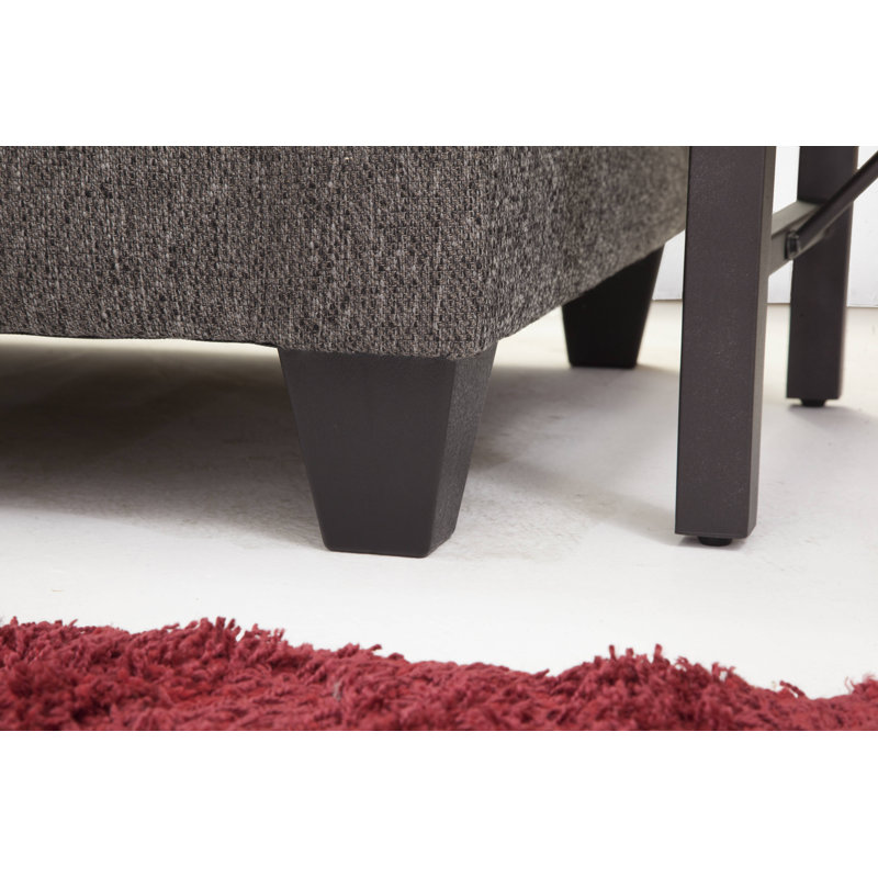 Charcoal Gray Linen Track Arm Sofa with Pillow Back