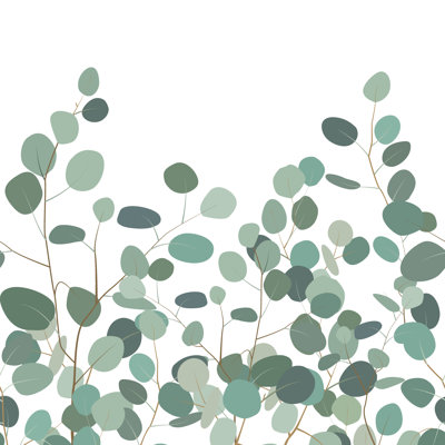 Horizontal Seamless Pattern With Eucalyptus. by Toltemara - Wrapped Canvas Print