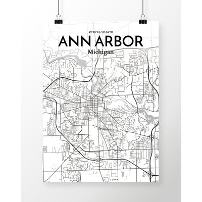 Ann Arbour City Map - Unframed Print