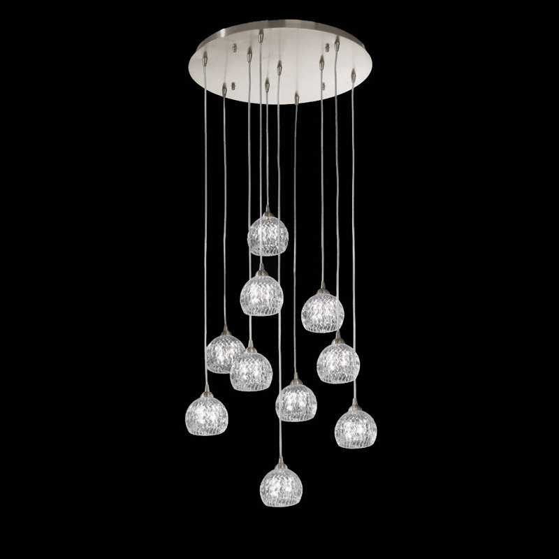 10 - Light Satin Nickel Cluster Pendant