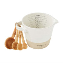 Mud Pie Circa Christmas Measuring Cup And Spatula Set, White