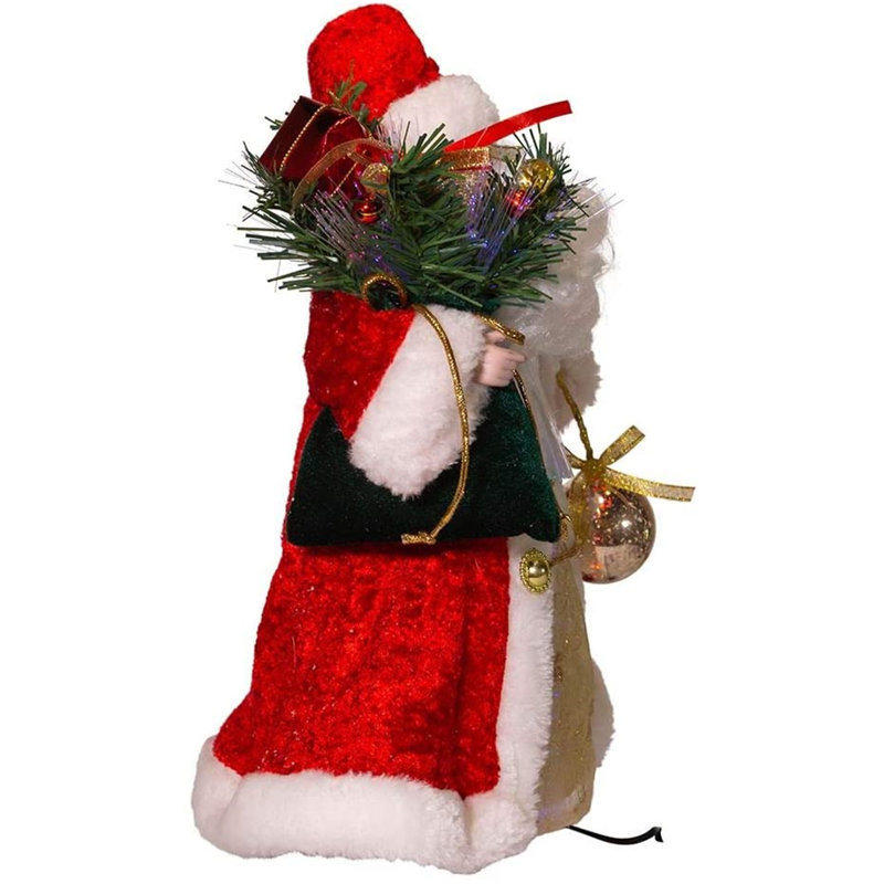 12'' Fabric Christmas Lighted Hanging Figurine Ornament
