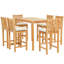 Outdoor 7 - Piece Teak Bar Height Dining Set with Cushions-745491069