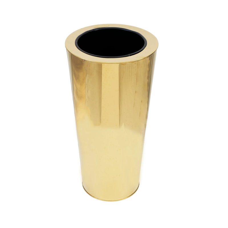 Handmade Metal Planter, Gold, 36" H x 16" W x 16" D