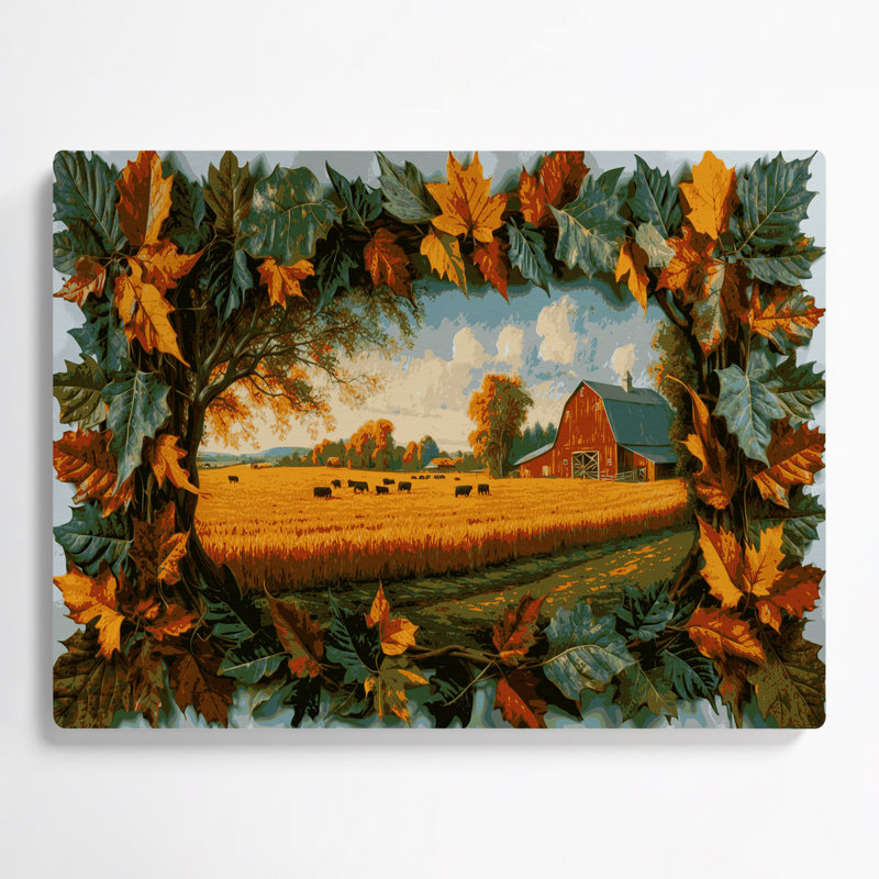 «Farm Farm», art mural en métal brun, H 11 po x l 14 po