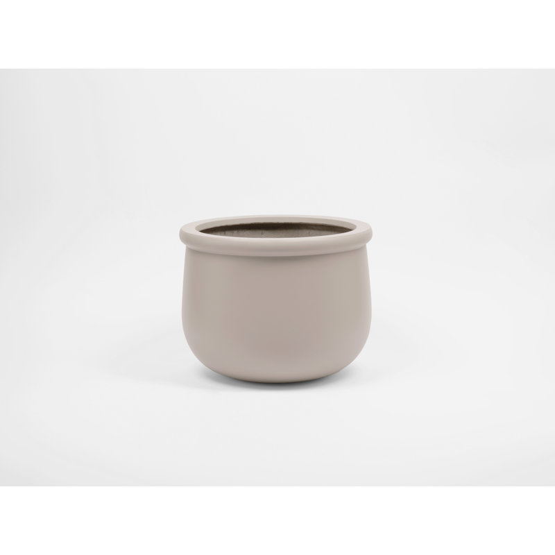 Pot de fleurs en fibre de pierre, Gris crème, H 12,5 po x l 15,75 po x P 15,75 po