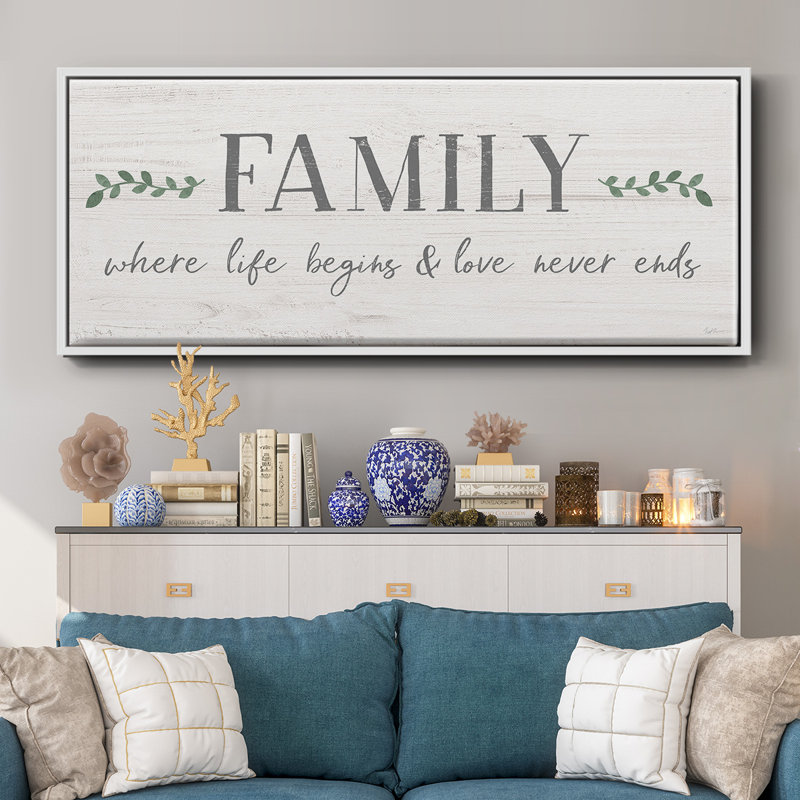 «Love Never Ends», toile encadrée, H 8 po x l 20 po