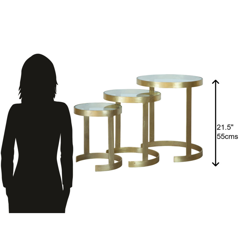 Glass Top Frame Nesting Tables