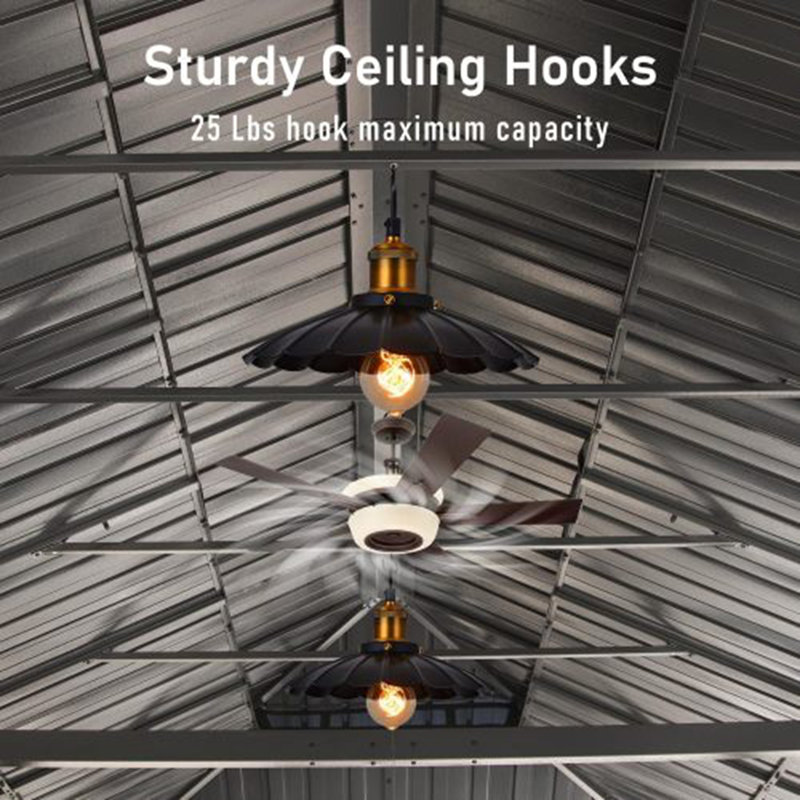 Extra-Large Hardtop Gazebo – Built-in Gutter & Premium Wood Finish, Gray