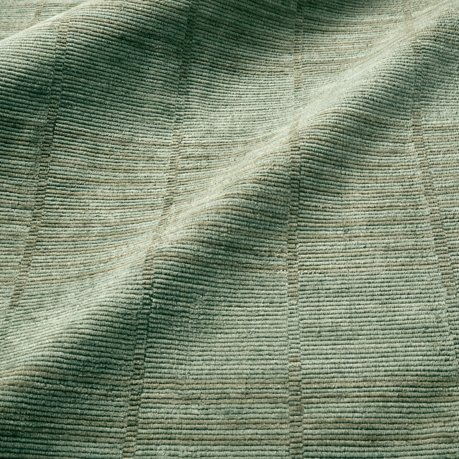 Nona Blue Hand-Woven Geometric Rug, Rectangle 8' x 10', Green