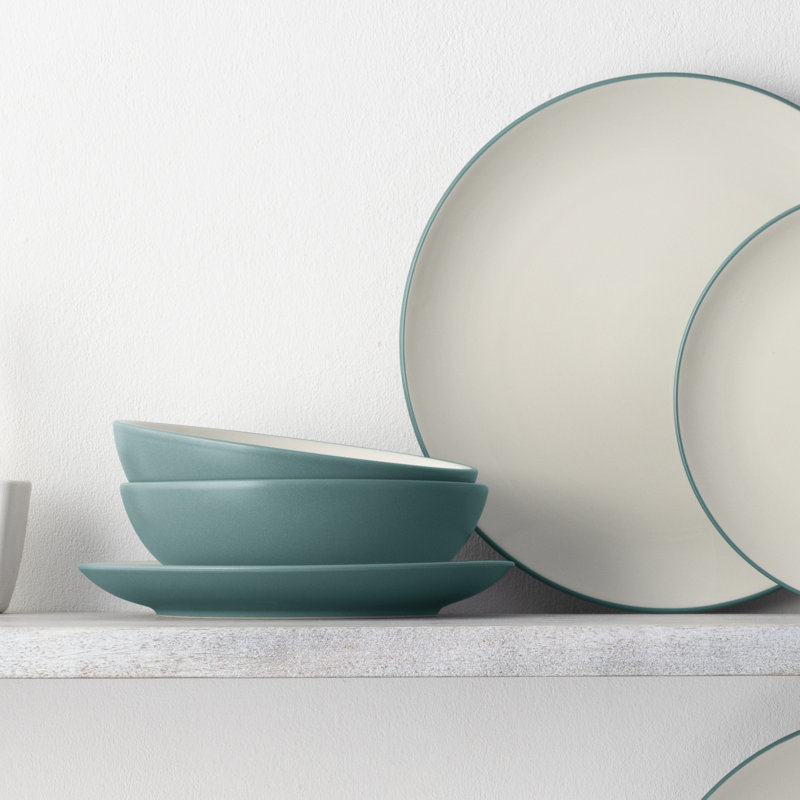 Noritake Colorwave 16-Piece Coupe Dinnerware Set, Service for 4, Turquoise