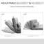 Fauteuil de lit ajustable - pliable en gris et réglable, 2 coussins, peu encombrant, robuste et convertible