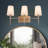 Lidia 3 - Light Dimmable Amber Gold Vanity Light with Off-White Shades