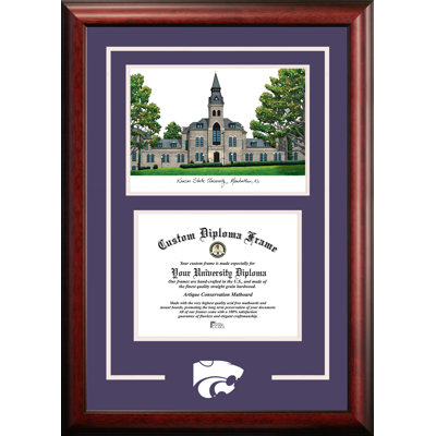 NCAA Kansas State Wildcats Spirit Graduate Diploma with Campus Images Lithograph Frame