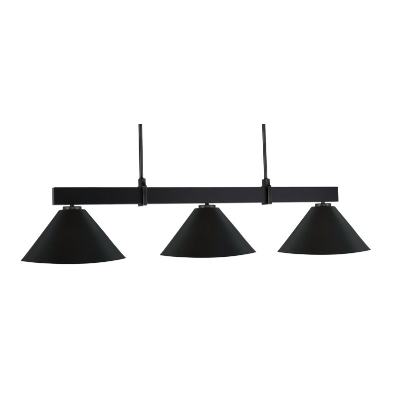 Bar 3 lumières Raheemah Wellington, Noir mat, H 11 po x l 14 po x P 14 po, Noir mat