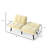 Modern Cream Twin Bed That Folds And Converts, 2 - Seater, Back Adjustable For Maximum Comfort, Velvet Upholstered, Metal Frame, Foam Filled, Small Living Areas Convertible Seater With Function,-1443474027