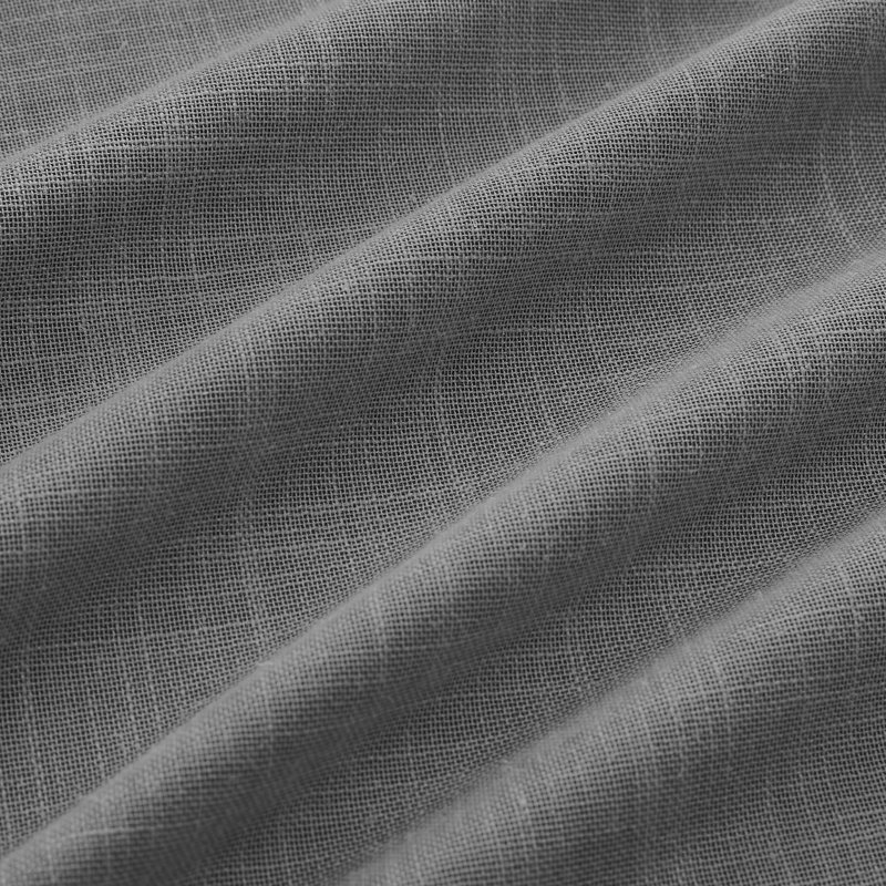 Leming 100% Waterproof and Blackout Solid Color Polyester Linen Textured Grommets Curtains Panel, 52" W x 84" L, Gray