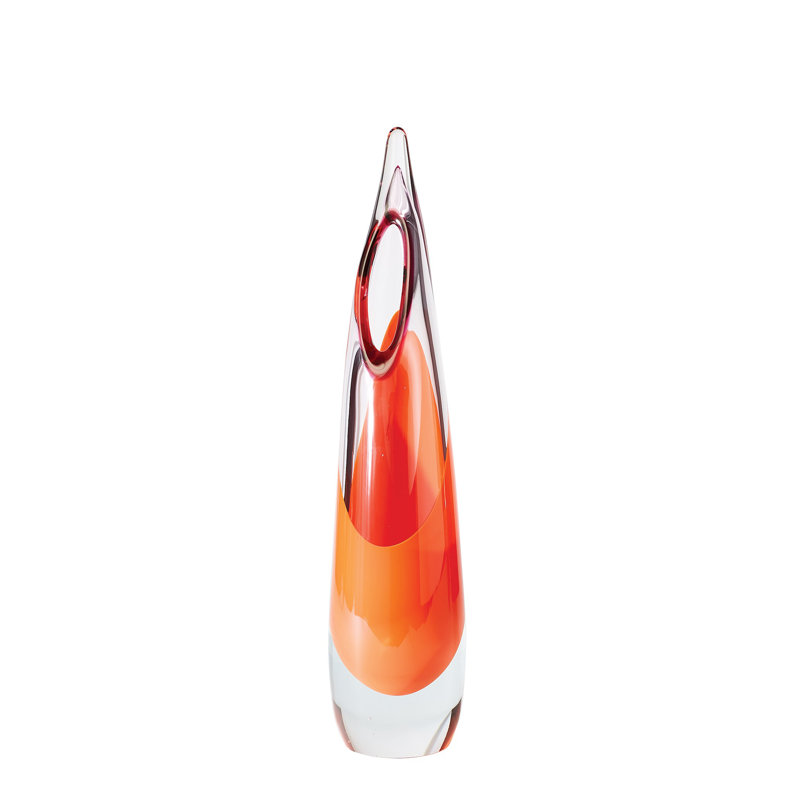 Vase en stalagmite, H 17,5 po x l 4 po x P 4 po, Rouge