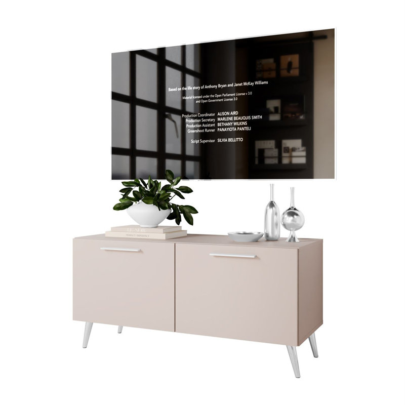 Unfinished TV Stand for TVs up to 42", Cashmere/Silver