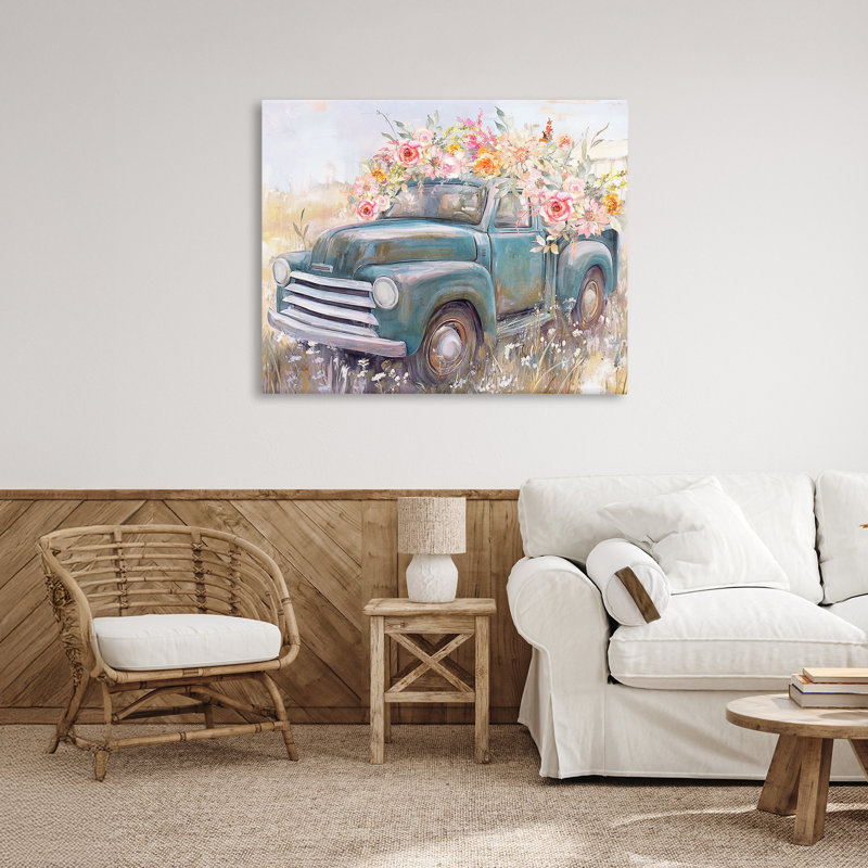«Country Cargo Flower Truck Canvas» par Nina Blue, H 30 po x l 40 po