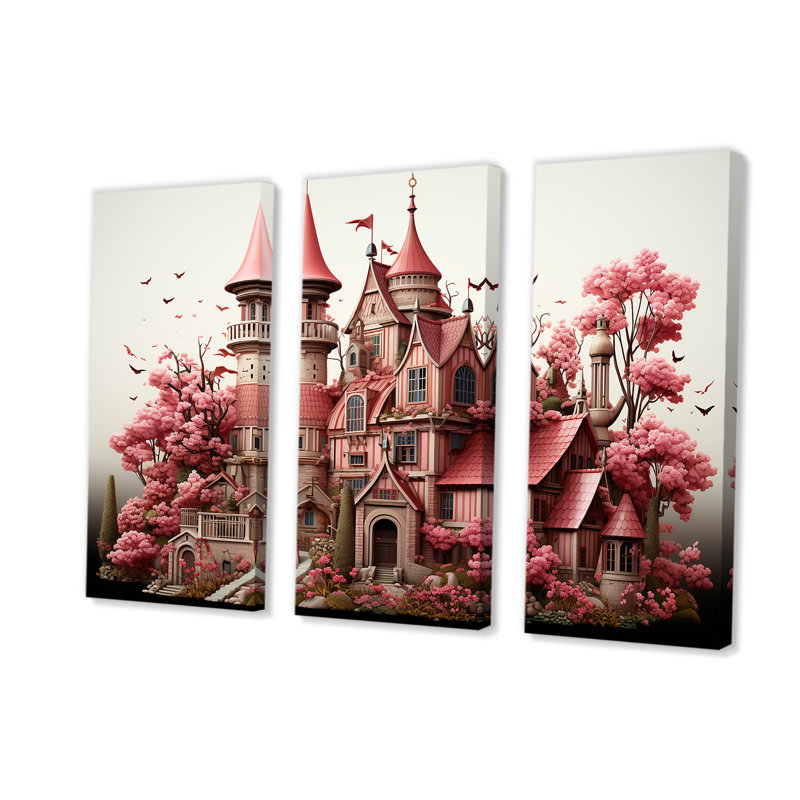 Monets, château, paysage revisité - Art mural classique, Toile tendue, H 40 po x l 60 po