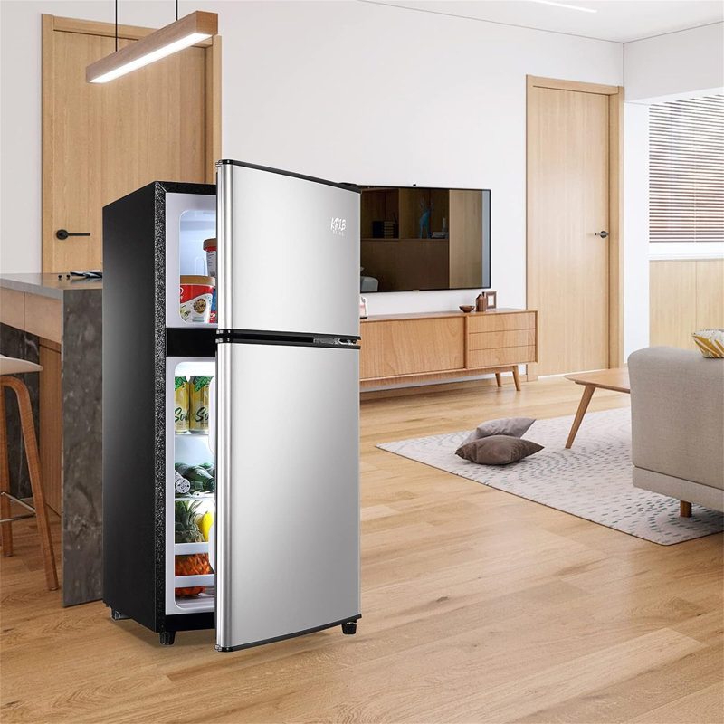 Réfrigérateur compact 3,5 pi³ avec réfrigérateur, Argent argent
