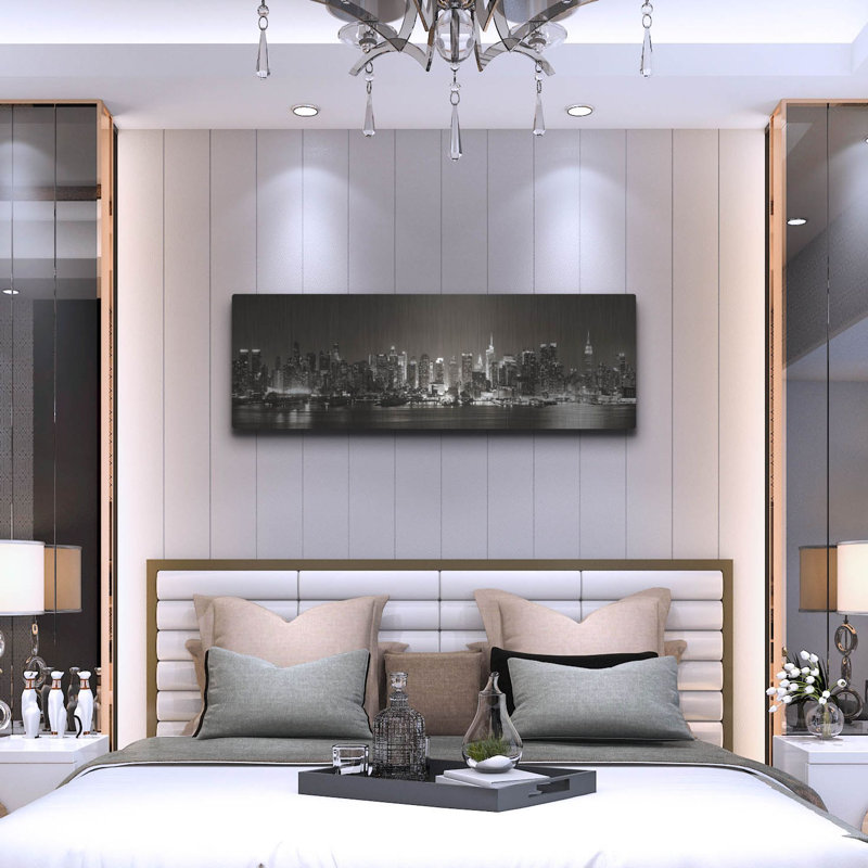 «Midtown Manhattan Skyline» par Luxe Portfolio, art mural en métal, H 16 po x l 48 po
