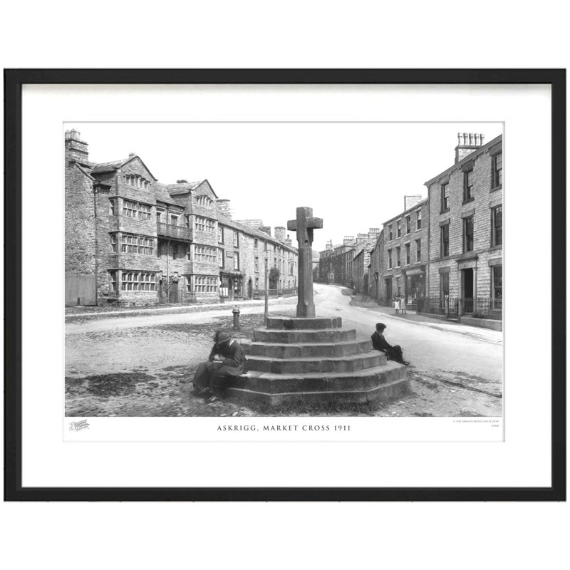 Askrigg, Market Cross 1911 - Single Picture Frame Print, 60cm H x 80cm W x 2.3cm D