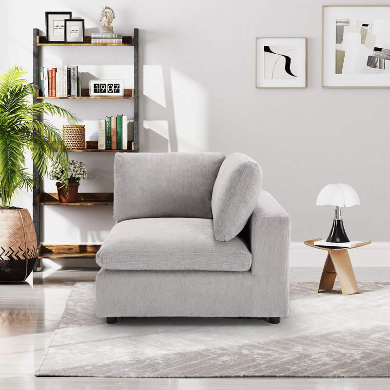 Fauteuil d'appoint rembourré de 38,6 po de largeur, Beige