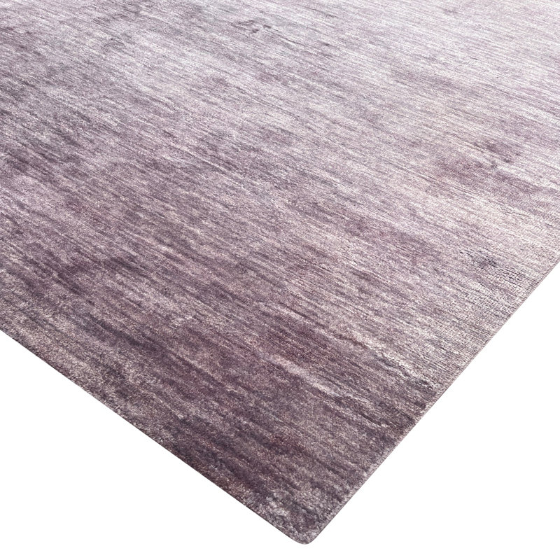 Purple Solid Wool Silk Blend Rug - 6' x 9'