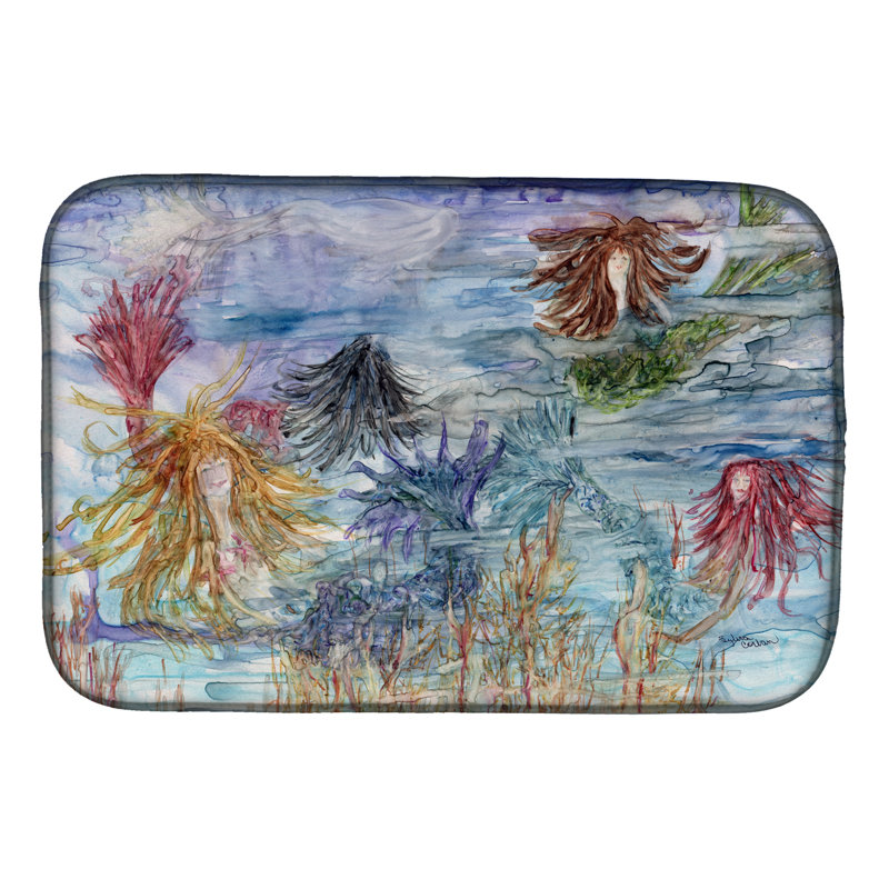 Tapis de séchage fantaisie sirène abstract water