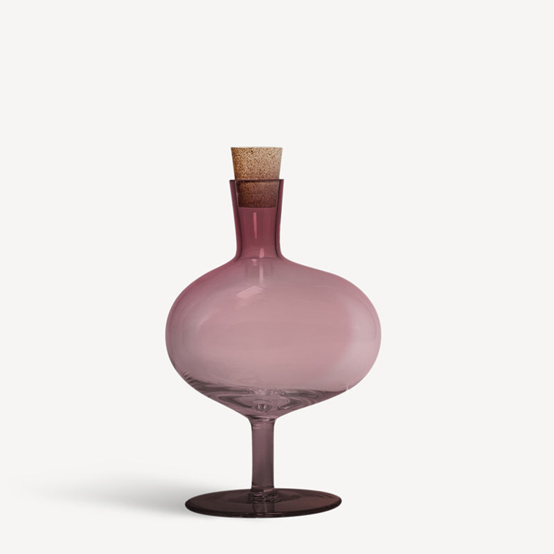 Bod Handmade Glass Table Vase, 9.06" H x 4.92" W x 4.92" D, Burgundy