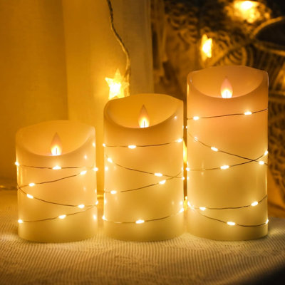 Scented Unscented Flameless Candle with Glass Holder