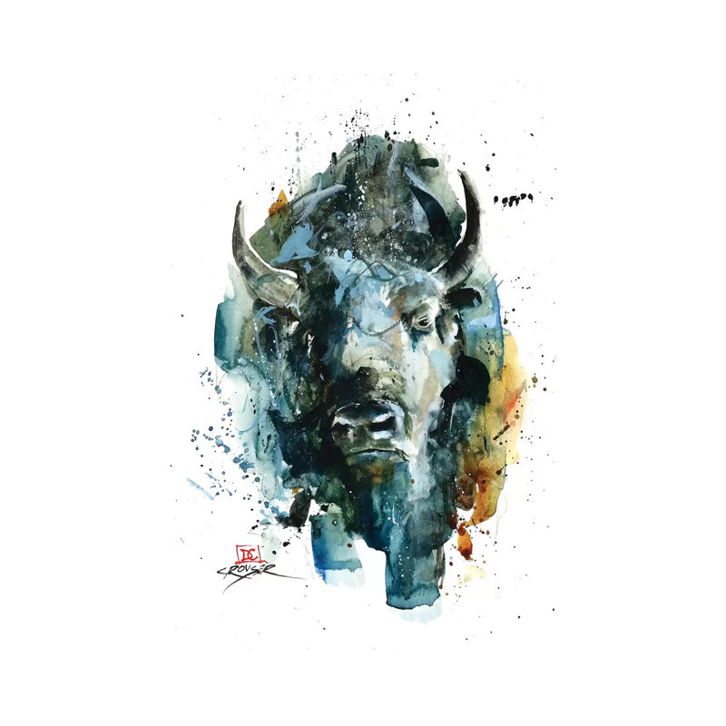 «Abstract Bison» par Dean Crouser, reproduction d'art sur toile tendue, H 12 po x l 8 po x P 0,75 po