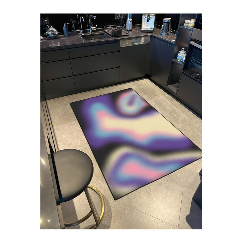 Mat Patterned Woven Base Machine Washable Rug, Rectangle 3'11" x 5'11" Rug Pad Included